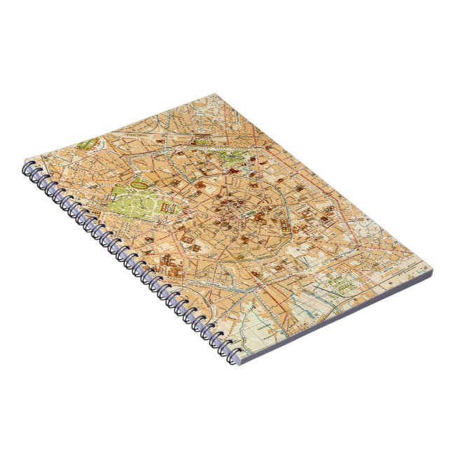 Vintage Map of Milan Italy (1914) Notebook (Right Side)