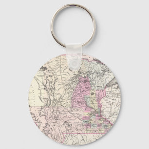 Vintage Map of Minnesota (1855) Keychain