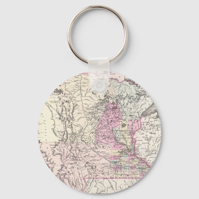 Vintage Map of Minnesota (1855) Keychain (Front)