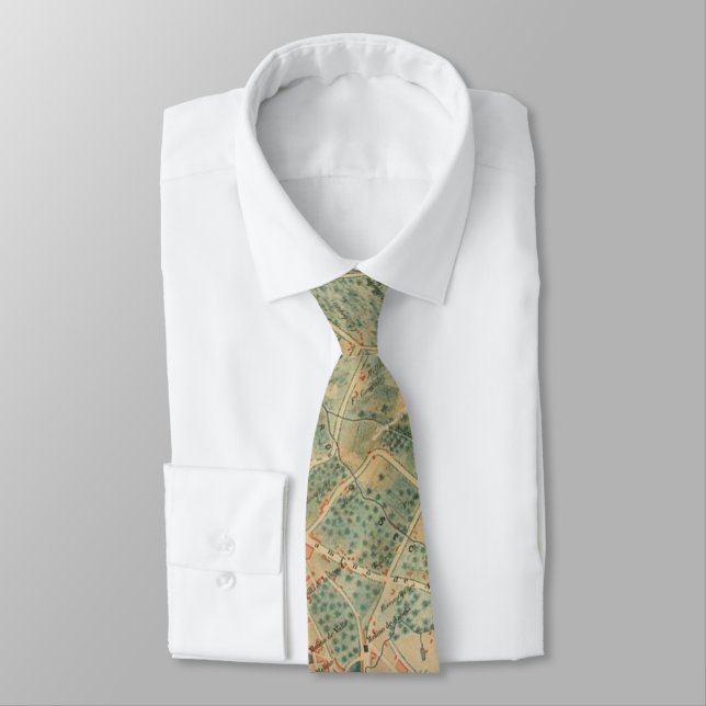 Vintage Map of Montevideo Uruguay (1867) Tie (Tied)