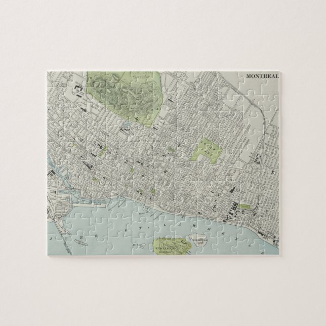 Vintage Map of Montreal (1901) Jigsaw Puzzle (Horizontal)