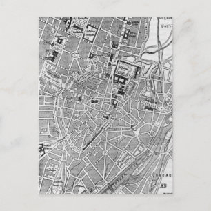 Vintage Map of Munich Germany (1884) Postcard