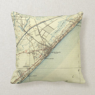 Vintage Map of Myrtle Beach South Carolina (1940) Throw Pillow