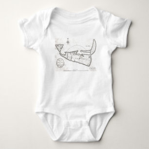 Vintage Map of Nantucket (1782) Baby Bodysuit