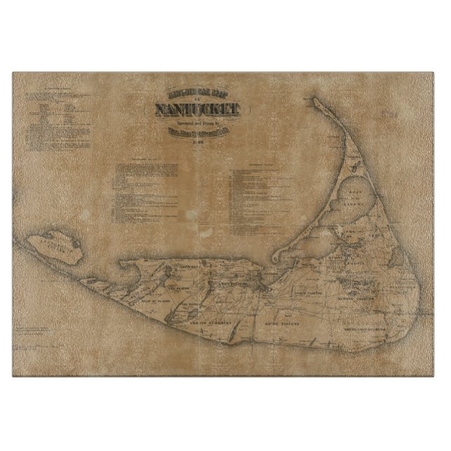 Vintage Map of Nantucket (1869) Cutting Board (Front)