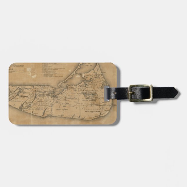 Vintage Map of Nantucket (1869) Luggage Tag (Front Horizontal)