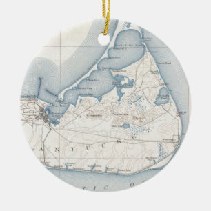 Vintage Map of Nantucket (1919) Ceramic Ornament