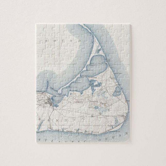 Vintage Map of Nantucket (1919) Jigsaw Puzzle (Vertical)