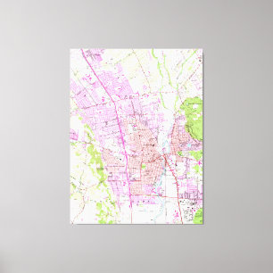 Vintage Map of Napa California (1951) Canvas Print