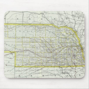 Vintage Map of Nebraska (1889) Mouse Pad