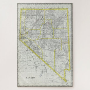 Vintage Map of Nevada (1889) Jigsaw Puzzle