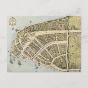 Vintage Map of New Amsterdam (1660) Postcard