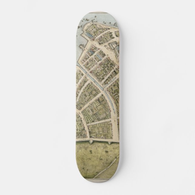 Vintage Map of New Amsterdam (1660) Skateboard (Front)