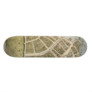 Vintage Map of New Amsterdam (1660) Skateboard