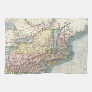 Vintage Map of New England (1821) Kitchen Towel