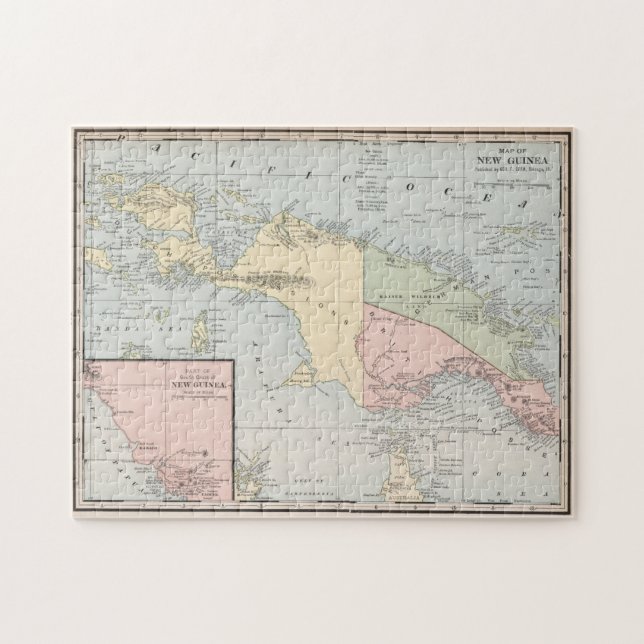 Vintage Map of New Guinea (1901) Jigsaw Puzzle (Horizontal)