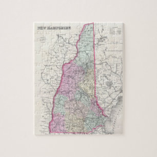 Vintage Map of New Hampshire (1855) Jigsaw Puzzle