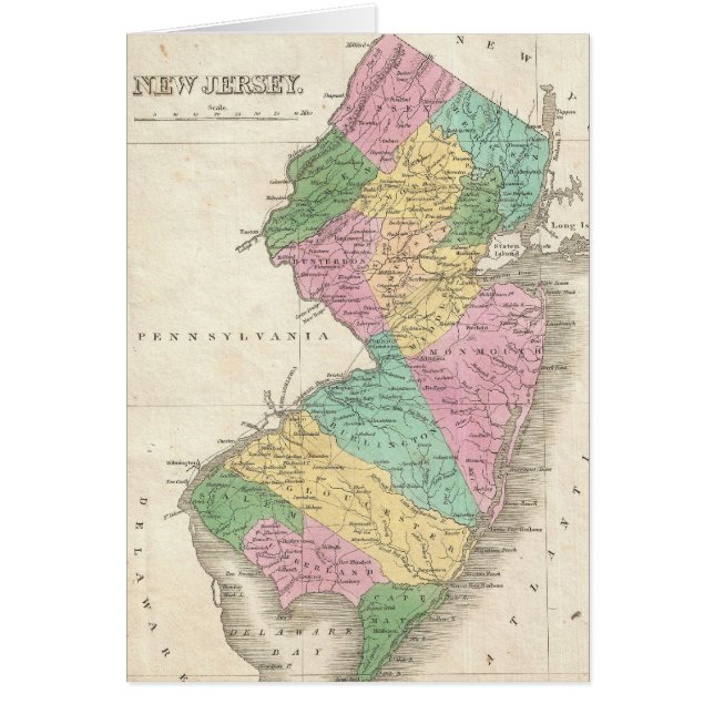Vintage Map of New Jersey (1827) (Front)