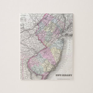 Vintage Map of New Jersey (1855) Jigsaw Puzzle