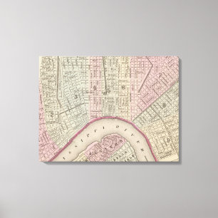 Vintage Map of New Orleans (1880) Canvas Print