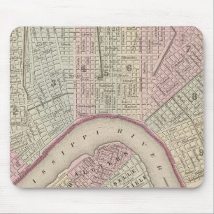 Vintage Map of New Orleans (1880) Mouse Pad