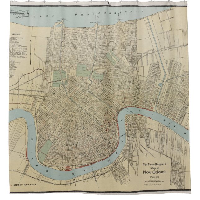 Vintage Map of New Orleans (1919) (Front)