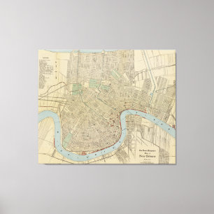 Vintage Map of New Orleans (1919) Canvas Print