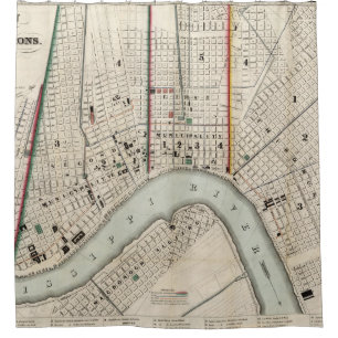 Vintage Map of New Orleans Louisiana (1845)