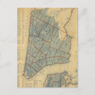 Vintage Map of New York City (1846) Postcard