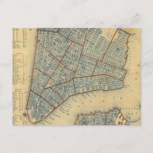 Vintage Map of New York City (1846) Postcard