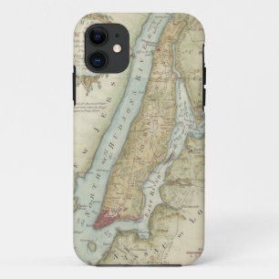 Vintage Map of New York City (1869) iPhone 11 Case