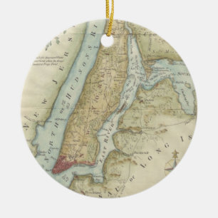 Vintage Map of New York City (1869) Ceramic Ornament