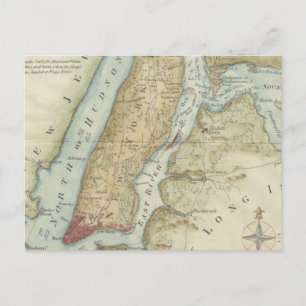 Vintage Map of New York City (1869) Postcard