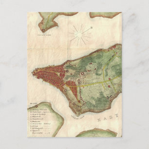 Vintage Map of New York City (1878) Postcard