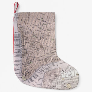 Vintage Map of New York City (1884) Small Christmas Stocking