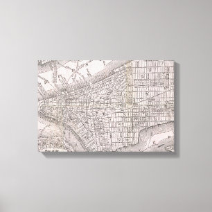 Vintage Map of New York City (1886) Canvas Print