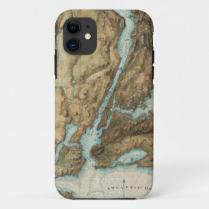 Vintage Map of New York City Harbour (1864) iPhone 11 Case