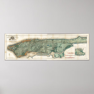 Vintage Map of New York Poster