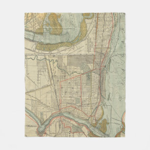 Vintage Map of Niagara Falls NY (1893) Fleece Blanket