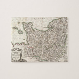 Vintage Map of Normandy (1771) Jigsaw Puzzle