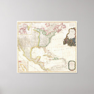 Vintage Map of North America (1794) Canvas Print