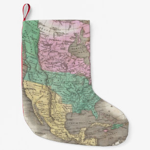Vintage Map of North America (1827) Small Christmas Stocking