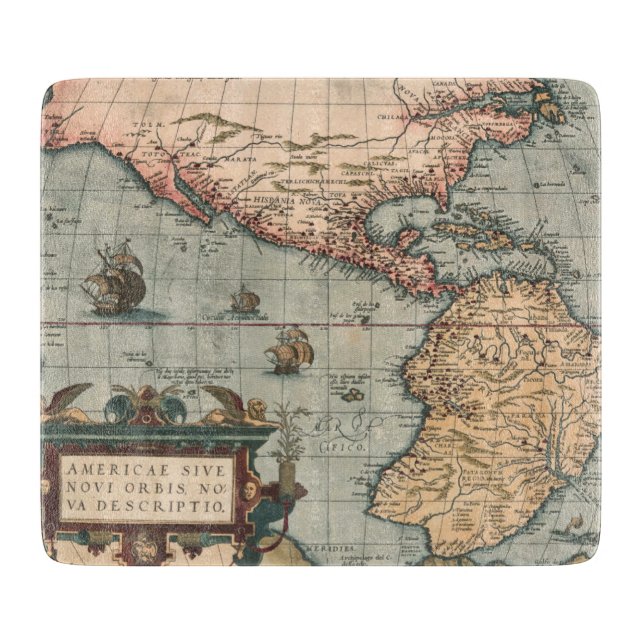 Vintage Map of North America Cutting Board (Front)
