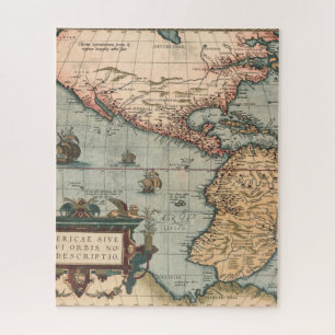 Vintage Map of North America Jigsaw Puzzle