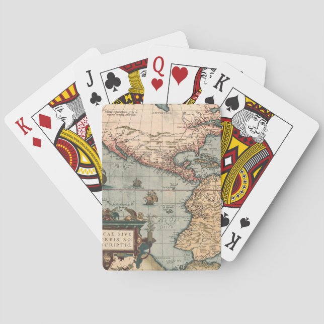 Vintage Map of North America Playing Cards (Back)