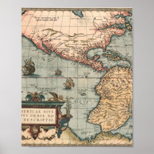 Vintage Map of North America Poster