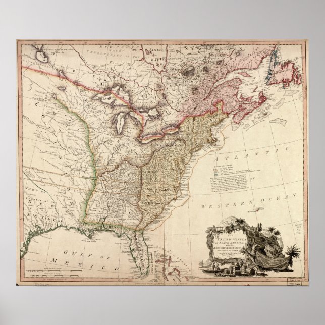 Vintage Map of North America Poster (Front)