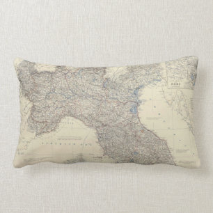Vintage Map of Northern Italy (1861) Lumbar Pillow