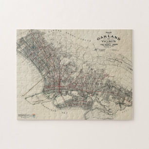 Vintage Map of Oakland CA (1912) Jigsaw Puzzle
