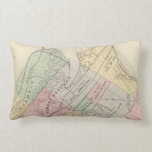 Vintage Map of Oakland California (1878) Lumbar Pillow